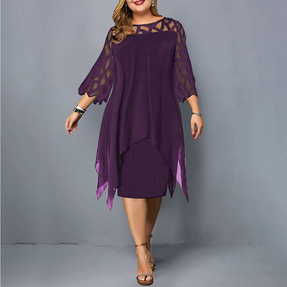 Blandine | Plus Size Evening Dress – Elegant Style and Asymmetrical Hem