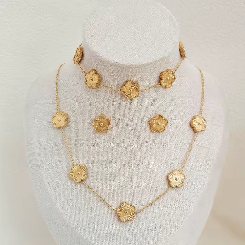 Jewelry Set – Golden Elegance in Stainless Steel