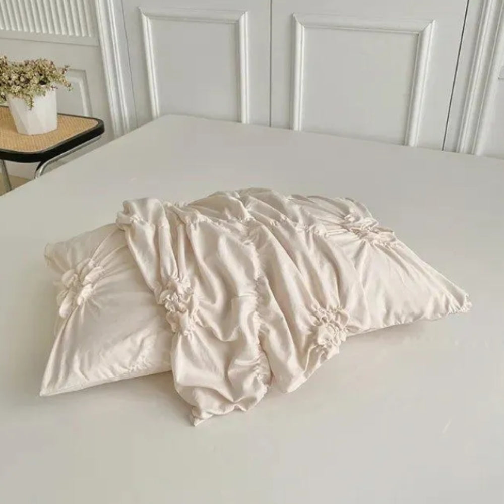 Set di Biancheria da Letto Floreale con Dettagli a Volant