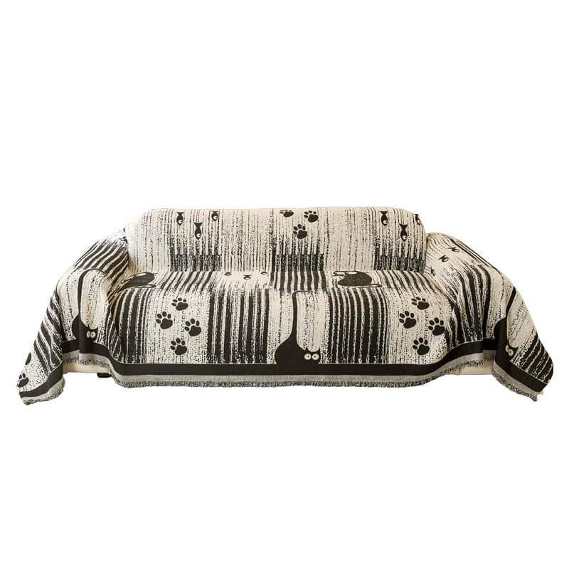 Capa de Sofá Antiderrapante com Padrão de Patas – Proteção e Conforto