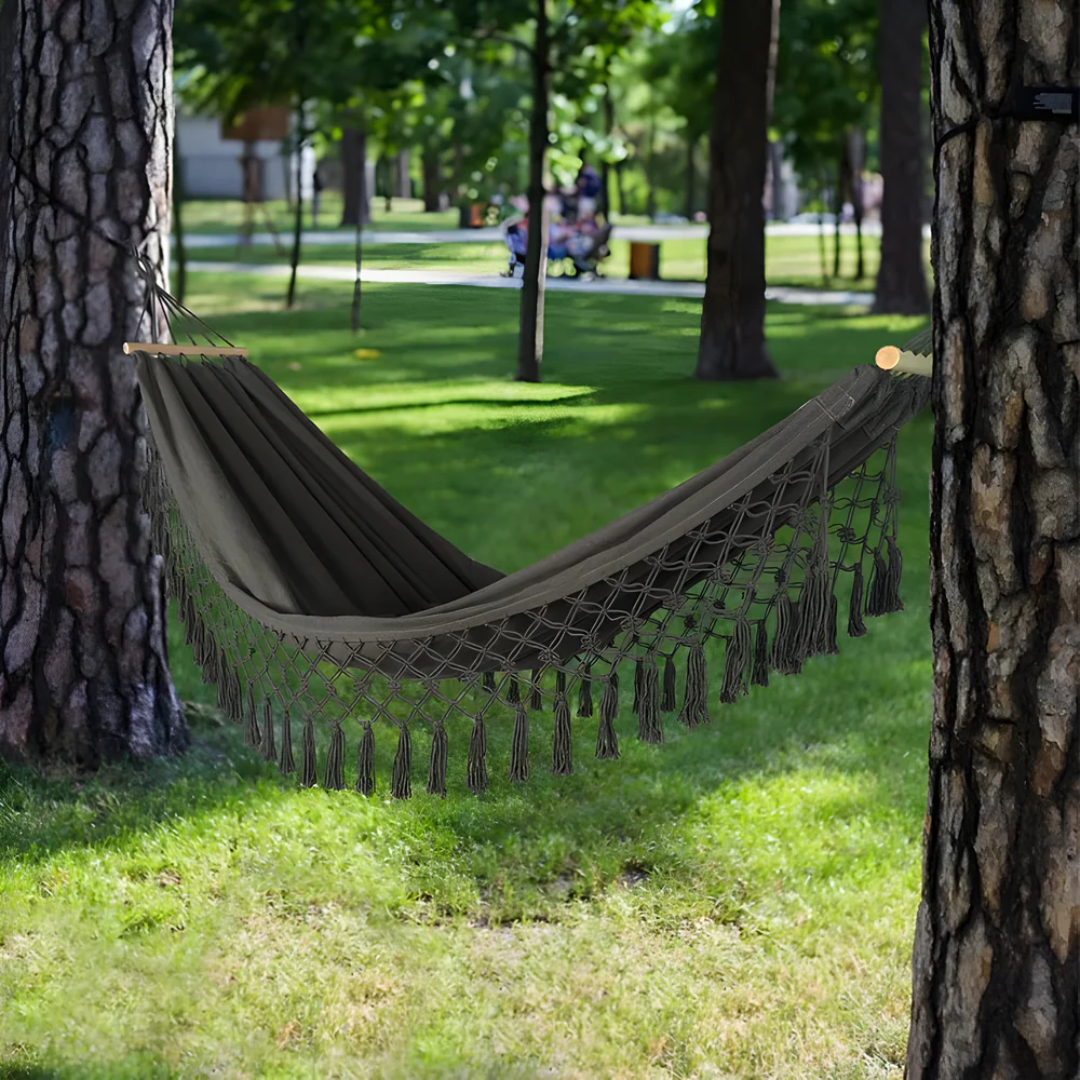 Hamaca Exterior Bohemia – Relajación Estilizada y Ambiente Apacible 