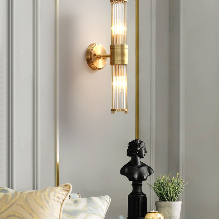 Modern hengeres fali lámpatest - Style Moderne Doré En Métal Et Verre