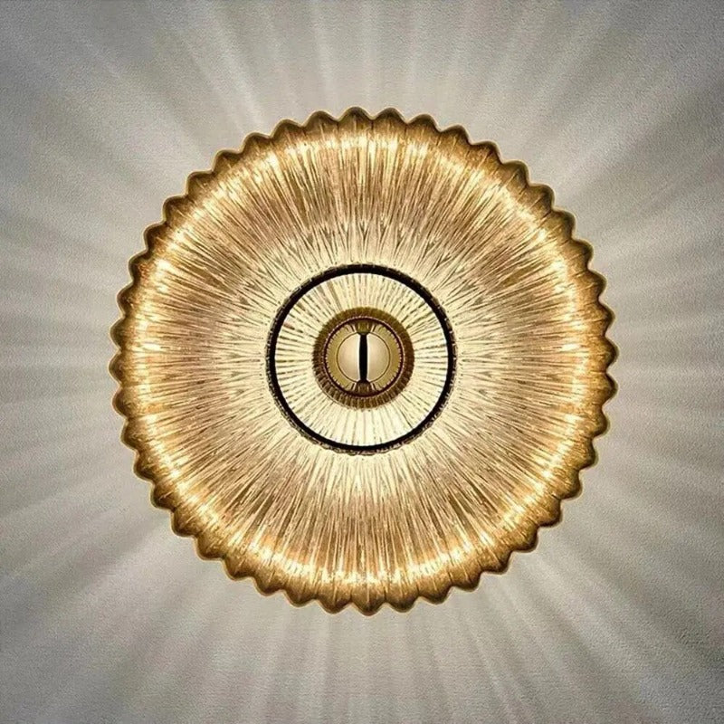 Aplique de Pared de Vidrio Ondulado – Elegancia y Luz Suave 