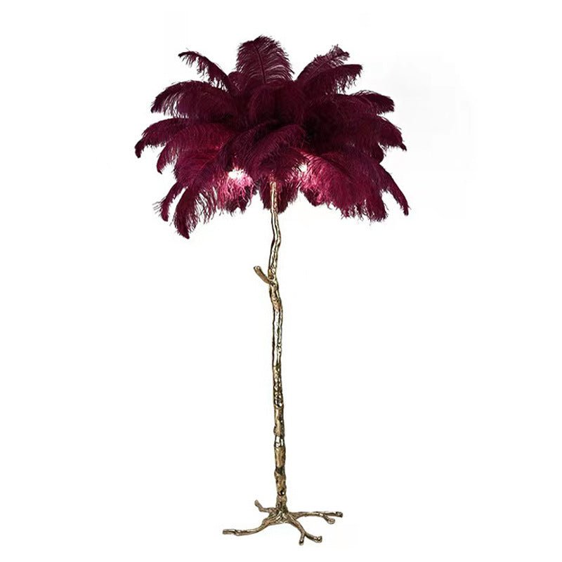 Luksusowa lampa solna – elegancki klosz z piór 