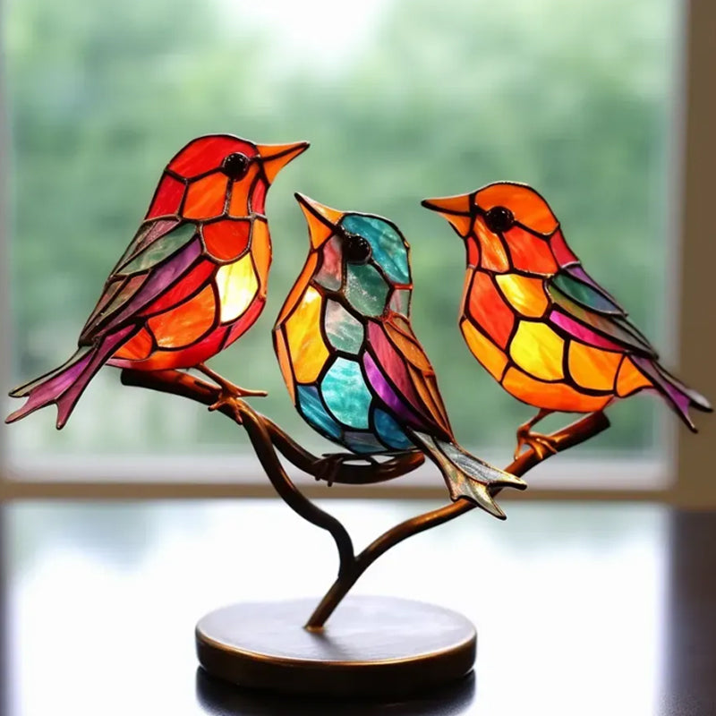 Decorative Ornament – Birds Perched on a Branch 