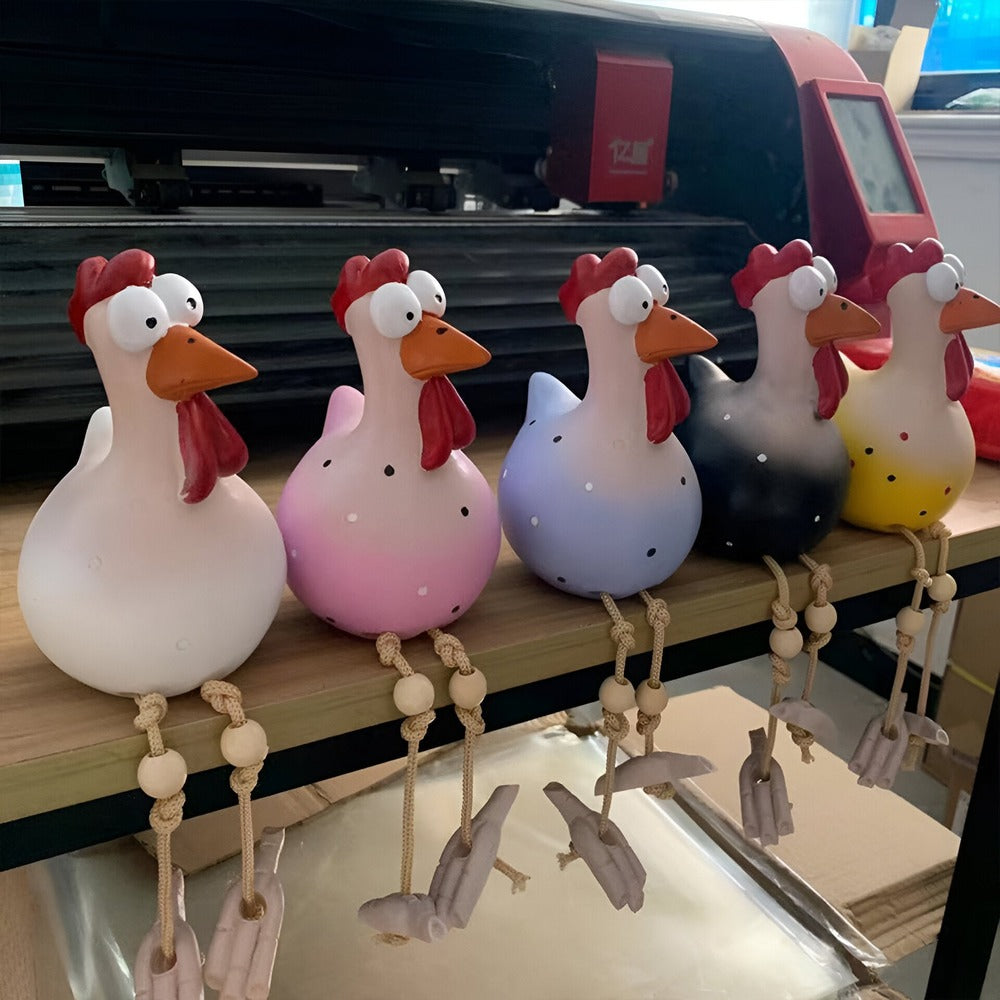 Nagyszemű kakas szobor - Eredeti dekoráció és vicces részletek