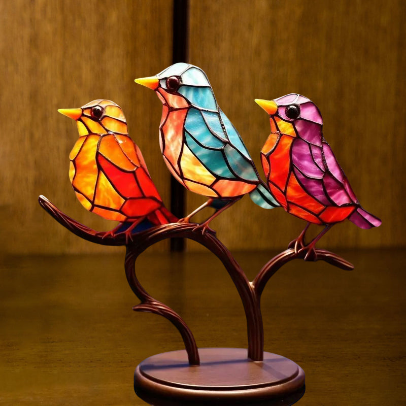 Decorative Ornament – Birds Perched on a Branch 