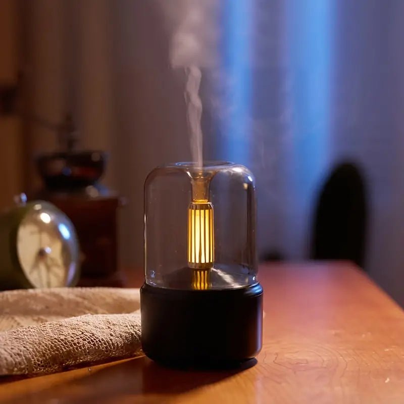 Lampa Dyfuzor Aromatów — Nastrój Spokojnego Płomienia 