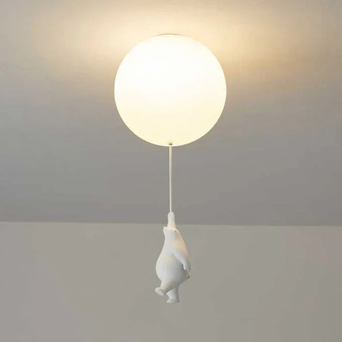 Lámpara de Techo Infantil — Ositos Suspendidos de Globos Luminosos 