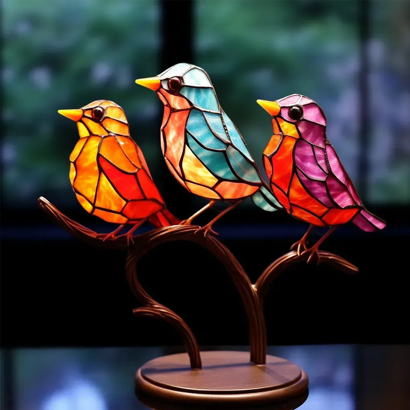 Decorative Ornament – Birds Perched on a Branch 
