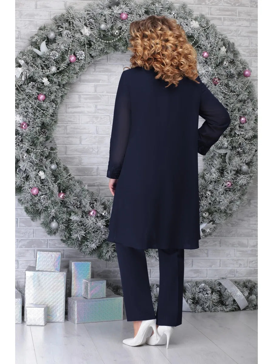 Ruth | Ensemble Bluse i Flytende Stoff og Elegant Bukse 