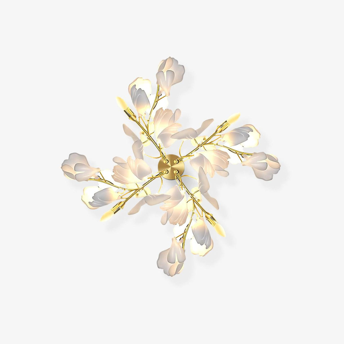 Applique Murale Florale — Élégance Dorée & Lumière Douce