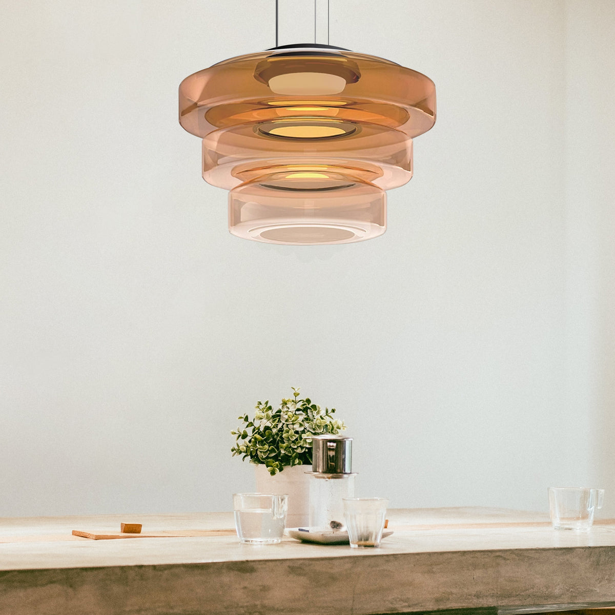 Hengelampe i glass i Bauhaus-stil - eleganse og modernitet