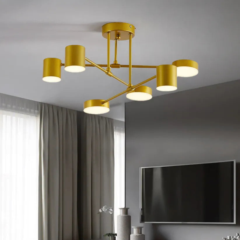 Plafoniera Moderna A 6 Teste LED Orientabili – Illuminazione Versatile E Design Chic 