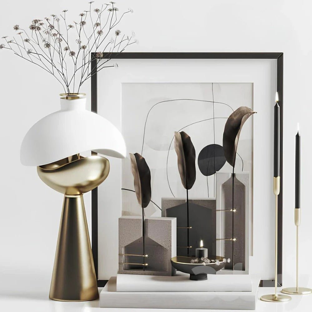 Lâmpada de Mesa Esculpida – Elegância e Originalidade 