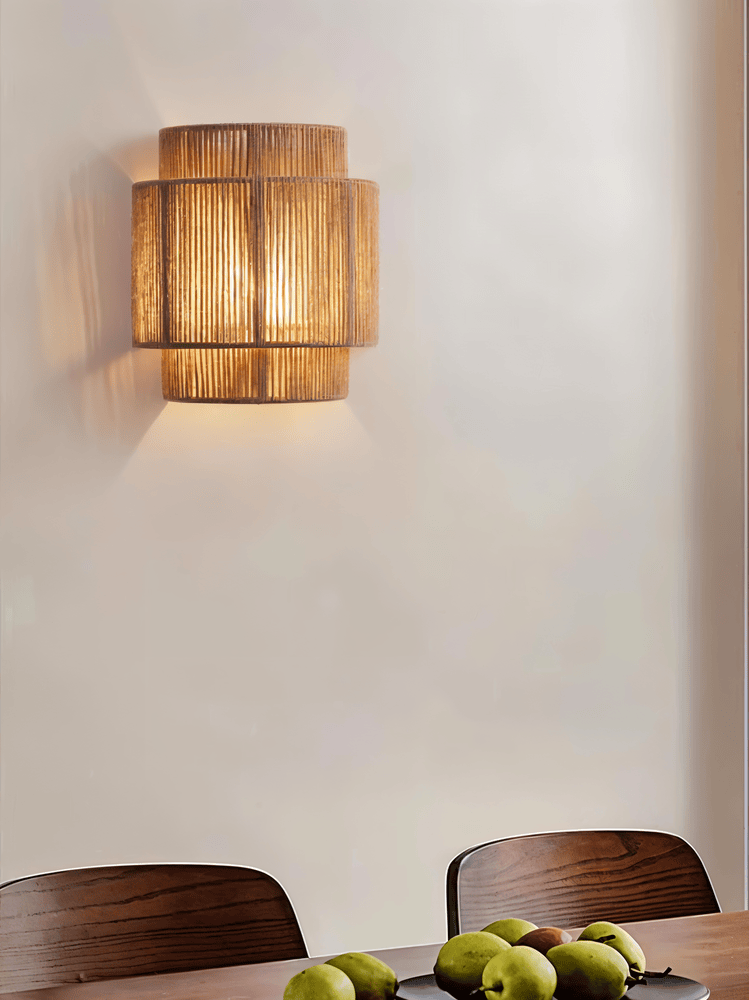 Rattan fali lámpa kender kötél árnyékoló - természetes fény & autentikus Charm
