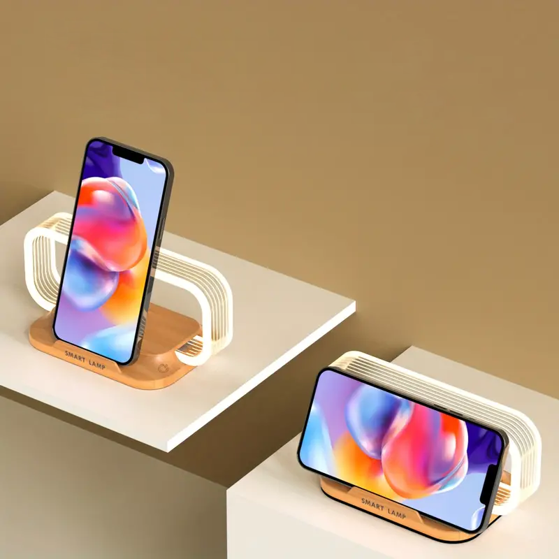Lâmpada de Mesa — Iluminação Moderna com Carregador Sem Fios 