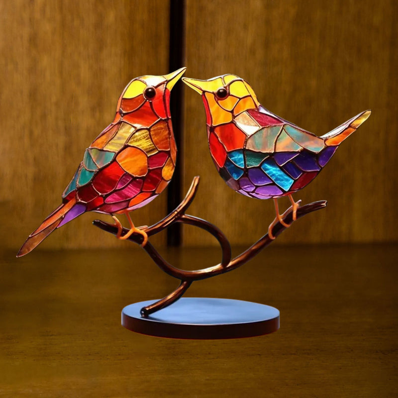Decorative Ornament – Birds Perched on a Branch 