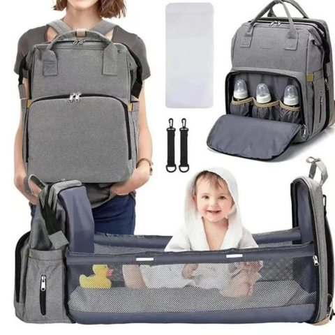 Zaino da viaggio per bambini - Lettino pieghevole e portaoggetti incorporato