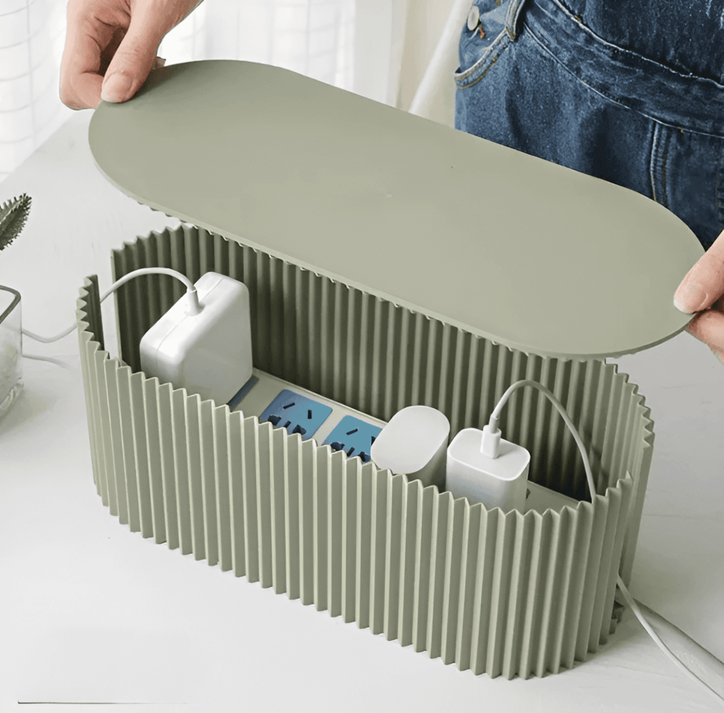 Minimalist Cable Storage Box - Clean Organization & Sleek Design