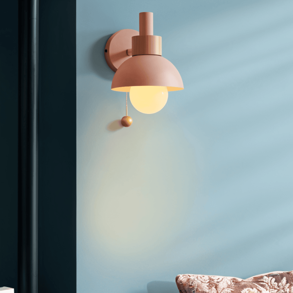 Applique Murale Pastel Avec Interrupteur À Tirette — Éclairage Doux & Style Moderne
