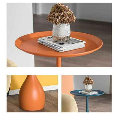 Rundt Sidebord – Metallstruktur og Stabil Base 