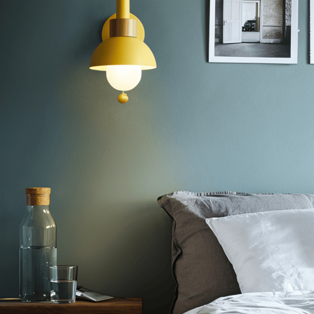 Applique Murale Pastel Avec Interrupteur À Tirette — Éclairage Doux & Style Moderne