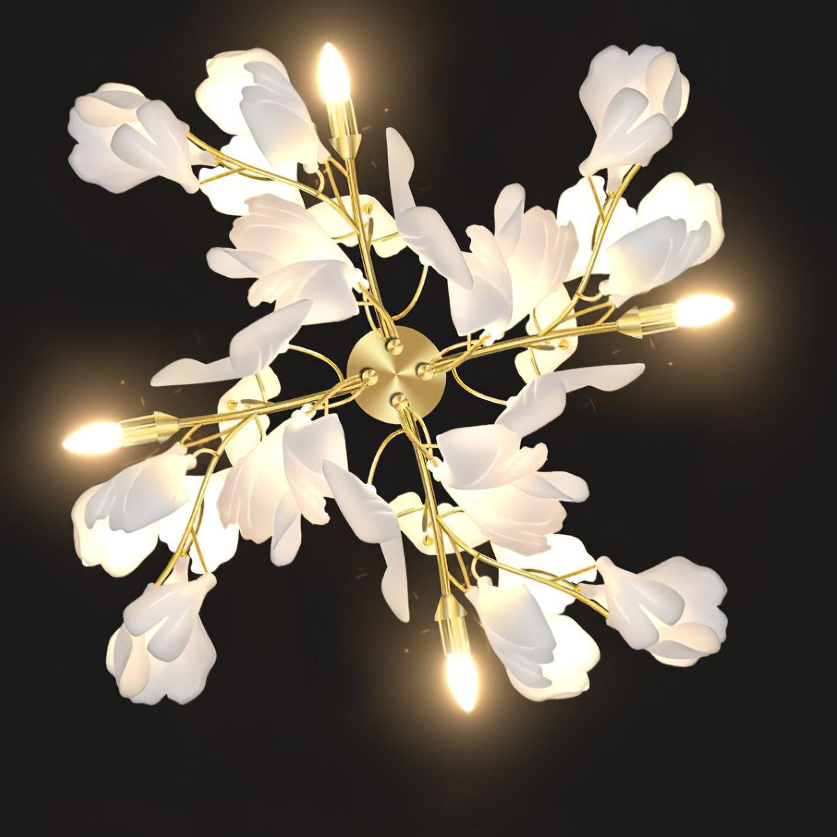 Applique Murale Florale — Élégance Dorée & Lumière Douce