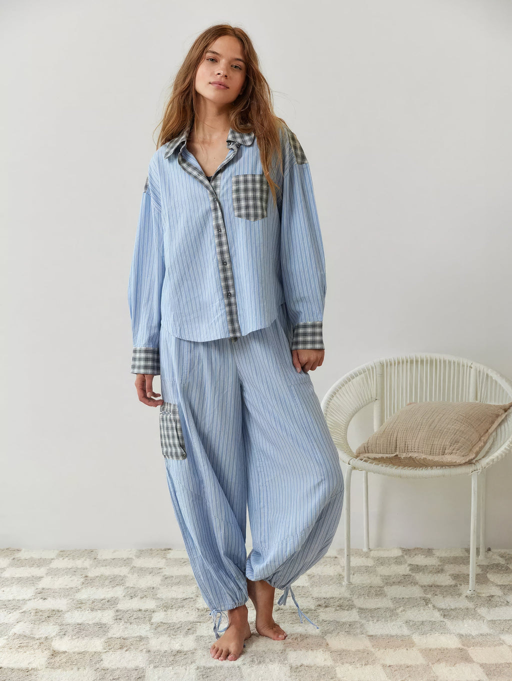 Charlotte | Pyjama Komfort Chic mit Streifen und Karos 